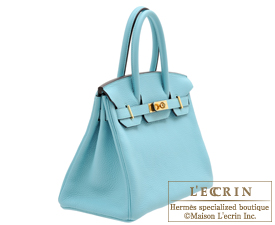 Hermes　Birkin bag 30　Blue atoll　Clemence leather　Gold hardware