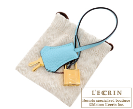 Hermes　Birkin bag 30　Blue atoll　Clemence leather　Gold hardware