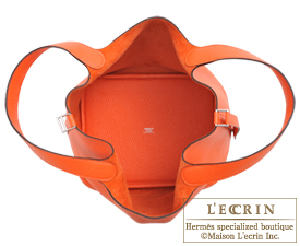 Hermes　Picotin Lock bag 22/MM　Orange poppy　Clemence leather　Silver hardware