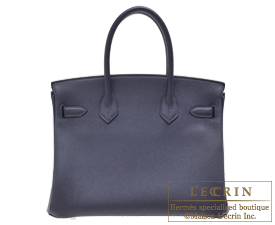 Hermes　Birkin Verso bag 30　Blue nuit/Orange poppy　Togo leather　Silver hardware
