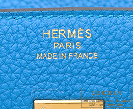 Hermes　Birkin bag 25　Blue zanzibar　Togo leather　Gold hardware