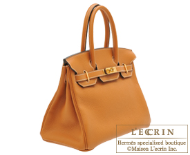 Hermes　Birkin bag 30　Toffee　Clemence leather　Gold hardware