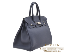 Hermes　Birkin Verso bag 35　Blue nuit/Orange poppy　Togo leather　Silver hardware