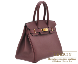 Hermes　Birkin bag 30　Bordeaux　Togo leather　Gold hardware