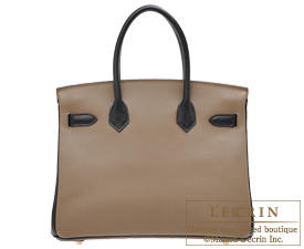 Hermes　Birkin bag 30　Etoupe grey/Black　Epsom leather　Gold hardware
