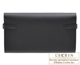 Hermes　Kelly wallet long　Black　Epsom leather　Gold hardware