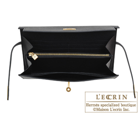 Hermes　Kelly wallet long　Black　Epsom leather　Gold hardware