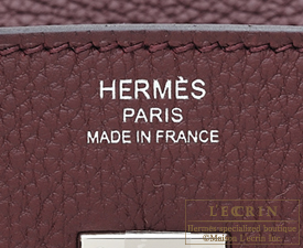 Hermes　Birkin bag 25　Bordeaux　Togo leather　Silver hardware