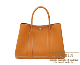 Hermes　Garden Party bag 36/PM　Toffee　Negonda leather　Silver hardware