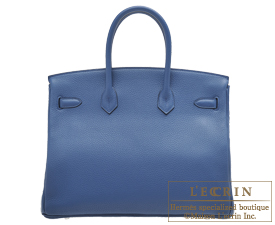 Hermes　Birkin bag 35　Blue agate　Clemence leather　Silver hardware