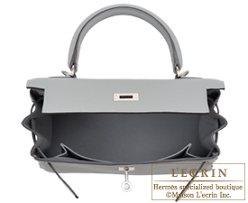 Hermes　Kelly bag 25　Gris mouette　Togo leather　Silver hardware