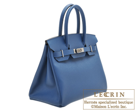 Hermes　Birkin bag 30　Blue agate　Epsom leather　Silver hardware