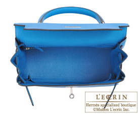 Hermes　Kelly bag 28　Blue zanzibar　Togo leather　Silver hardware