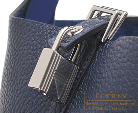 Hermes　Picotin Lock　Eclat bag 22/MM　Blue nuit/Blue electric　Clemence leather/Swift leather　Silver hardware