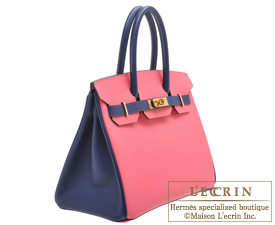 Hermes　Birkin bag 30　Rose azalee/Blue saphir　Epsom leather　Gold hardware