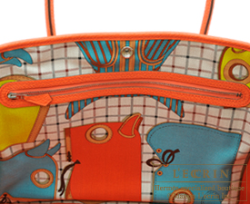 Hermes　Garden Party bag 36/PM　Camails　Orange poppy　Country leather　Silver hardware