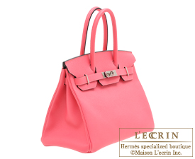 Hermes　Birkin bag 30　Rose azalee/Gris mouette　Epsom leather　Silver hardware