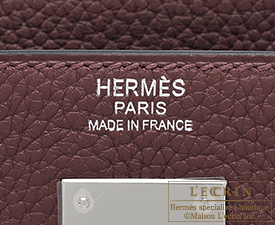 Hermes　Kelly bag 32　Bordeaux　Togo leather　Silver hardware