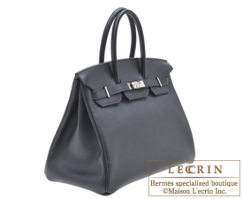 Hermes　Birkin bag 35　Black　Novillo leather　Silver hardware