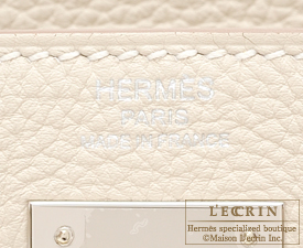 Hermes Limited Edition Kelly 32 Retourne Bag Au Galop Craie Togo
