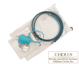 Hermes　Personal Kelly bag 32　Malachite/Blue paon　Epsom leather　Matt silver hardware