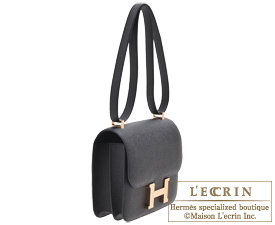 Hermes　Constance 24　Black　Epsom leather　Rose gold hardware