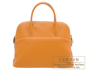 Hermes　Bolide bag 35　Toffee　Clemence leather　Silver hardware