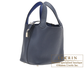Hermes　Picotin Lock　Eclat bag PM　Blue nuit/Blue electric　Clemence leather/Swift leather　Silver hardware