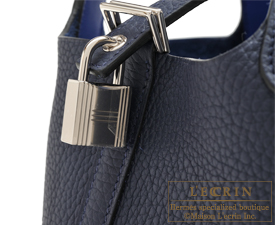 Hermes　Picotin Lock　Eclat bag 18/PM　Blue nuit/Blue electric　Clemence leather/Swift leather　Silver hardware