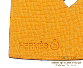 Hermes　Petit H　W Heart　Green/Yellow　Calf/Silk　