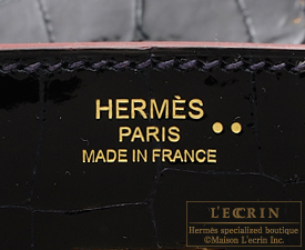 Hermes　Birkin Contour bag 25　Blue marine/Rouge H　Niloticus crocodile skin　Gold hardware