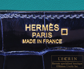 Hermes　Constance Verso 24　Blue saphir/Blue paon　Alligator　crocodile skin　Gold hardware