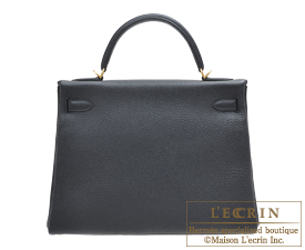 Hermes　Kelly bag 32　Black　Togo leather　Gold hardware