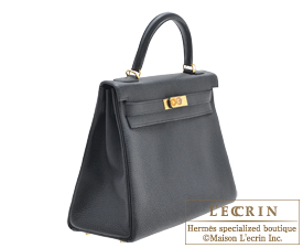 Hermes　Kelly bag 32　Black　Togo leather　Gold hardware