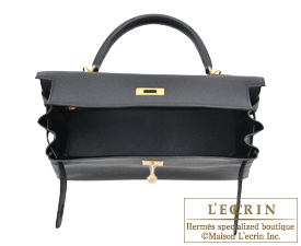 Hermes　Kelly bag 32　Black　Togo leather　Gold hardware