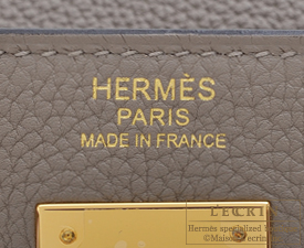 Hermes　Kelly bag 32　Gris asphalt　Togo leather　Gold hardware