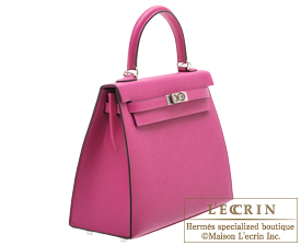 Hermes　Kelly bag 25　Rose purple　Epsom leather　Silver hardware