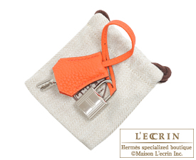 Hermes　Birkin bag 25　Orange poppy　Togo leather　Silver hardware