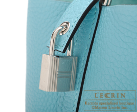 Hermes　Picotin Lock bag 18/PM　Blue atoll　Clemence leather　Silver hardware