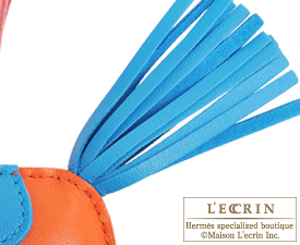 Hermes　Rodeo charm　Orange poppy/Blue zanzibar　Agneau　