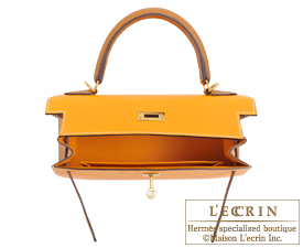 Hermes　Personal Kelly bag 25　Jaune d'or/Gold　Epsom leather　Gold hardware