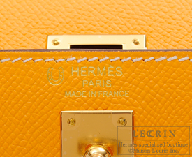 Hermes　Personal Kelly bag 25　Jaune d'or/Gold　Epsom leather　Gold hardware