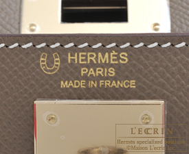 Hermes　Kelly bag 28　Etoupe grey/Rose azalee　Epsom leather　Champagne gold hardware