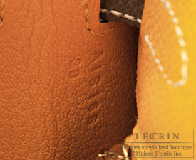 Hermes　Personal Kelly bag 25　Jaune d'or/Etoupe grey　Epsom leather　Gold hardware