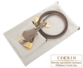 Hermes　Personal Kelly bag 25　Jaune d'or/Etoupe grey　Epsom leather　Gold hardware