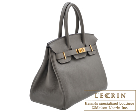 Hermes　Birkin bag 30　Etain　Clemence leather　Gold hardware