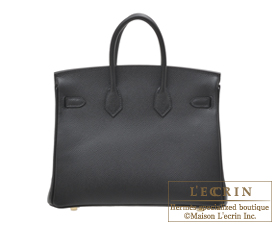 Hermes　Birkin bag 25　Black　Epsom leather　Gold hardware