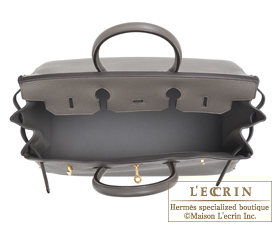 Hermes　Birkin bag 35　Etain/Etain grey　Clemence leather　Gold hardware