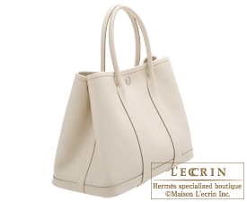 Hermes　Garden Party bag 30/TPM　Craie　Epsom leather　Silver hardware