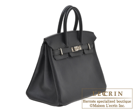 Hermes　Birkin bag 25　Black　Swift leather　Silver hardware